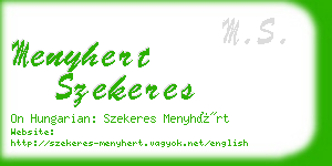 menyhert szekeres business card